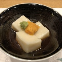 利光 - <鳥月ｺｰｽ>胡麻豆腐-ウニのせ