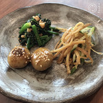 おしかの丘食堂 - ほうれん草の胡桃和え他