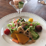 おしかの丘食堂 - 焼き野菜と生ハムポテトサラダ
