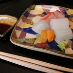 馳走 きむら - お造りはぶり、いか、平目、うに。