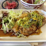 松山市民病院食堂 - チキンステーキ アドカボソース