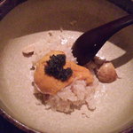 鳥茂 - 〆はなんとキャビア＆ウニ＆松茸ごはん