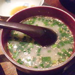 鳥茂 - 牛豚鳥＆スッポンのスープでございます