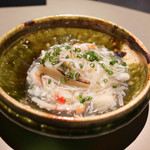 エクアトゥール - 河豚白子に蟹葛餡のソース