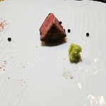 かっぽう寿 - 皿が大きいのでステーキが小さく見えます。