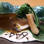 かっぽう寿 - 当店名物、鮑の肝ソースも健在‼️