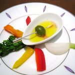 キッチンステージ - 野菜のピンツィモーニオ　EXVオリーブオイルをつけて