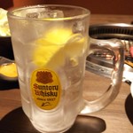 Oumigyuuyakiniku Musubi - 生搾りレモン酎ハイ