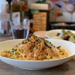 ナナイロパスタ - 【2月限定】天使の海老のクリームパスタ（大盛り）1,680円＋250円。