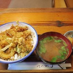 大町亭 - 天丼イ800円みそ汁100円