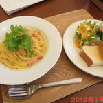 ブウロ珈琲店 - 日替わりランチ　わさび葉のカルボナーラランチ　\880