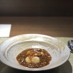 クロモリ - 虎河豚 白子 自家製の二年物豆板醤で作ったソースが絶品！