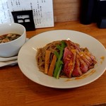 麺麓menroku - 限定「鴨つけそば～伊予柑ver～※清湯つけ汁(特盛400g)」+「紀州鴨チャーシュー6枚増し」