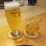 懐石料理 はし本 - 生ビール　750円+Tax　＆　梅酒ロック　650円+Tax