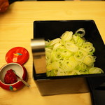 瓢斗 - 出汁しゃぶ：白ネギ、柚胡椒