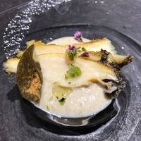 十皿 - 蒸鮑　ポルチーニのピューレ