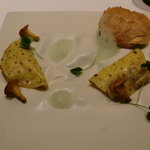 フロリレージュ - 蟹のラビオリ仕立て。蟹が泡ふいてます。