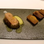 フロリレージュ - フィナンシェと共に食べるフォアグラも素晴らしかった。