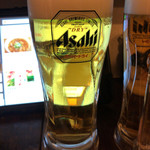 駅前酒場 御蔵 - 生ビール アサヒスーパドライ 450円×2