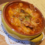 ワインバー バッカス - 柔らかく煮込んだ、トリッパとひよこ豆のトマト煮（８００円）２０１９年２月