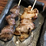 町の焼き鳥レストラン トリ太鼓 - 豚串、ハツ串