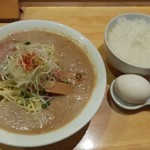 麺屋 極鶏 - 鶏だく(並)  玉子かけご飯のセット