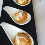 MAISON LAFITE - 最初はスプーンにのせられてた「蟹クリームコロッケ」中にはチーズも入っていて美味しいこと。2011/10 