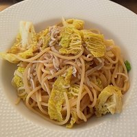 ヴィア トスカネッラ - 釜揚げしらすとチリメンキャベツのペペロンチーノ（上から）（2019.1）