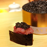 鮨 尚充 - ねぎとろ軍艦にキャビア