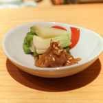 鮨 尚充 - 山形庄内葱、スイカ奈良漬け