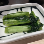 明治亭 - ソースかつ丼1,340円につく野沢菜漬け