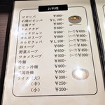 炭火焼肉ふじた - メニュー。