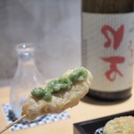 Shinjuku Gyoen Tempura Kushi Yamamotoya - 阿波鷄ささみとシャキシャキわさび