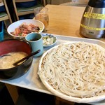 天茶屋 七蔵 - ［2019/01］稲庭うどん七蔵特製スープつけ麺プラスミニ丼ぶりセット(1200円)・ばらちらし丼