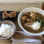 築港麺工房 - 薬膳鷄天カレーうどん、コシヒカリ、鷄天♪