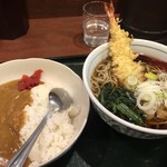 麺房 八角 - 海老セット：天ぷらそば+ミニカレー ¥760