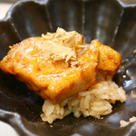 寿司栄 - 2019/2/9  あん肝の蒲焼き乗せた赤酢シャリ