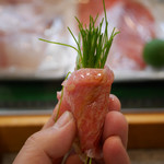 寿司栄 - 2019/2/9  マグロカマ赤酢シャリ巻き