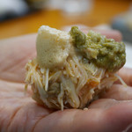 寿司栄 - 2019/2/9  加納カニと泡醤油