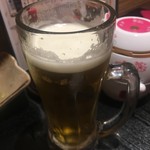 Nikubaruandokoshitsumitoparadaisu - 出てきた生ビール、泡少ない、飲んでないよ