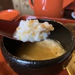 精進料理 慶月 - 蕗の薹の香り香る焼き味噌のお粥