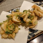 禅紫 - 白えびと三つ葉のかきあげ