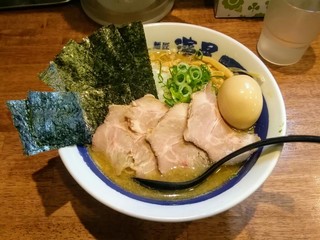 濃厚煮干しそば 麺匠 濱星 - 特製濃厚煮干しそば、大盛り