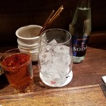 鳥茂 - 梅酒10年　ソーダ割り