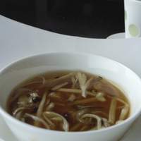 広東料理 センス - 鮑と数種類のきのこ入りとろみスープ 玉子豆腐と共に