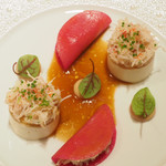 ロオジエ - 毛ガニと蕪のババロア 紅芯大根のフイユ