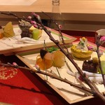 銀座 しのはら - 桃の花 八寸