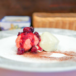 アンティカ オステリア バーチョ - ピスタチオのパンナコッタ ブラッドオレンジのジェラート