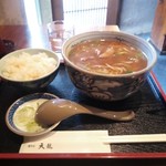 生そば 天龍  - カレー南蛮蕎麦と半ライス900円