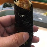 寿司栄 - 海鰻の手巻き
